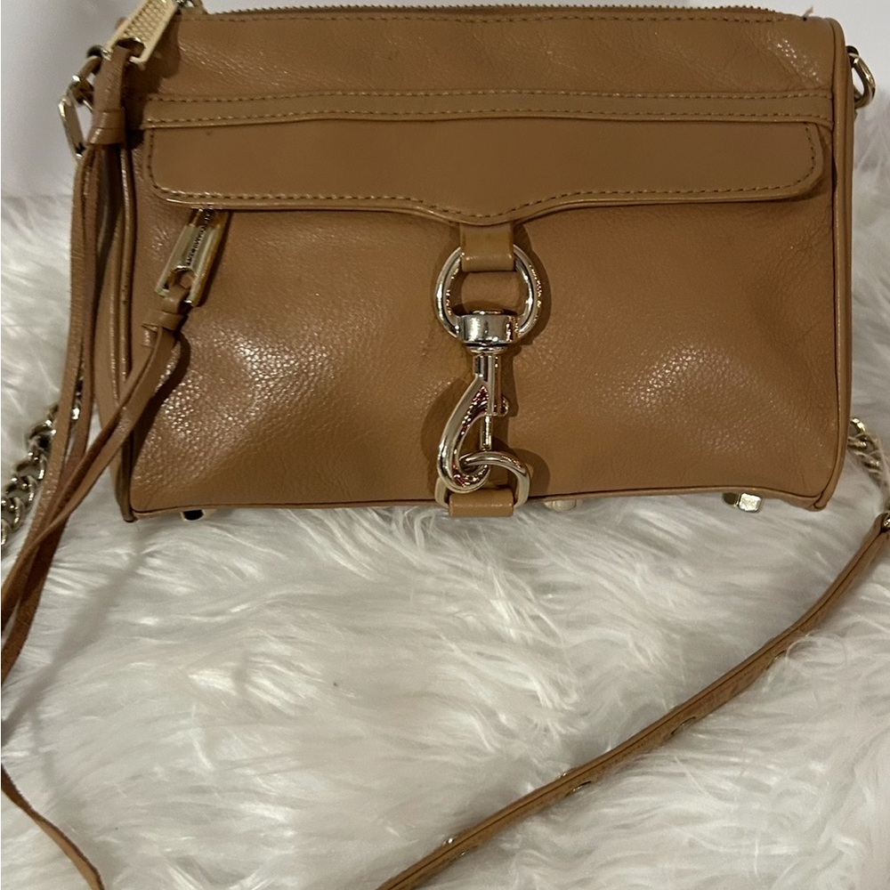 Rebecca Minkoff Brown Leather Crossbody Bag Adjustable Strap - Picture 2 of 8